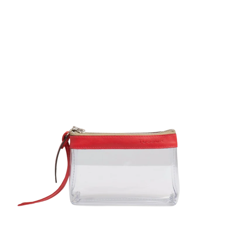 Trousse PVC et cuir Rouge Small