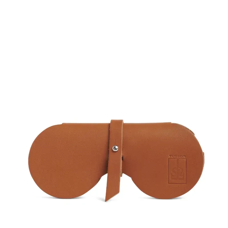 étui à lunettes en cuir naturel de veau gold