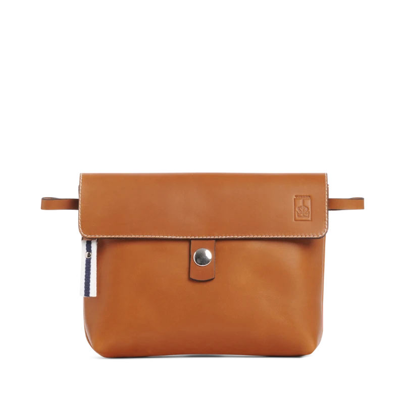 pochette amovible en cuir naturel gold