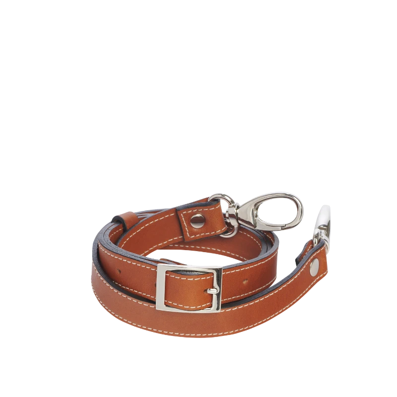 sangle  en cuir naturel gold pour bandouliere avec mousquetons et reglable par une boucle