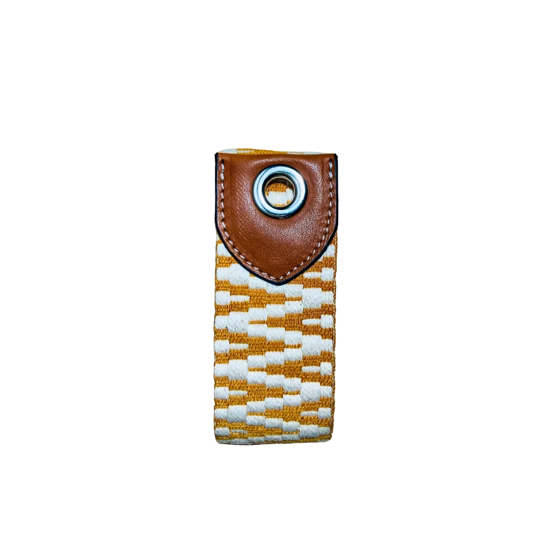 sangle en coton coloré et cuir gold avec oeillets