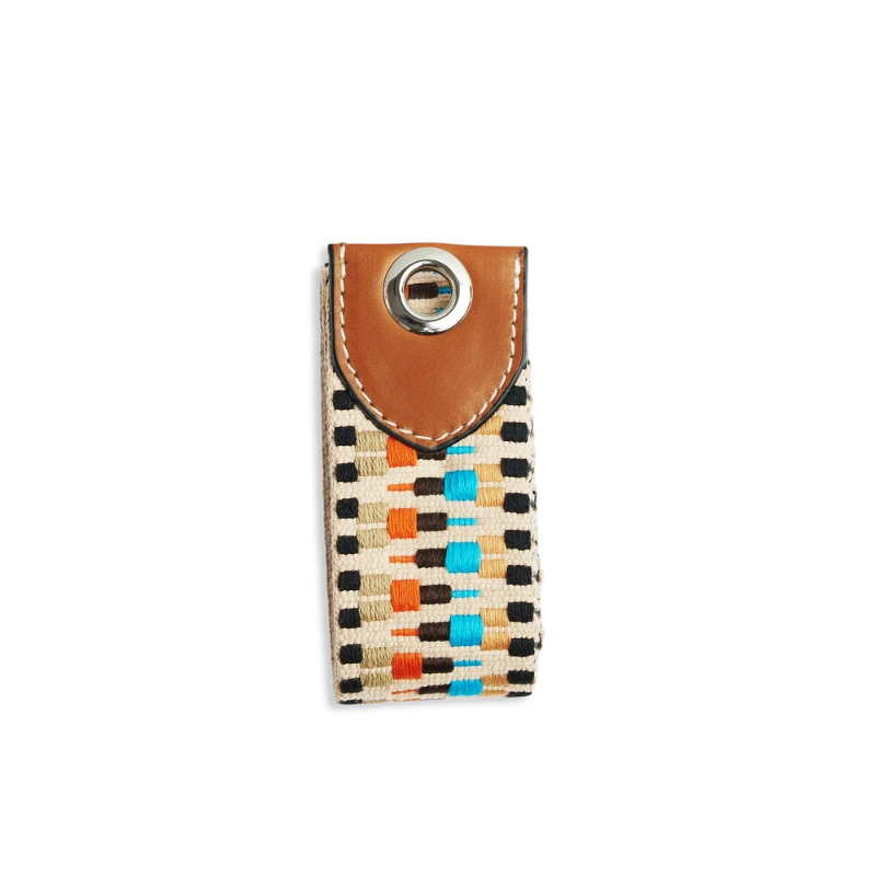 sangle en coton coloré et cuir gold avec oeillets