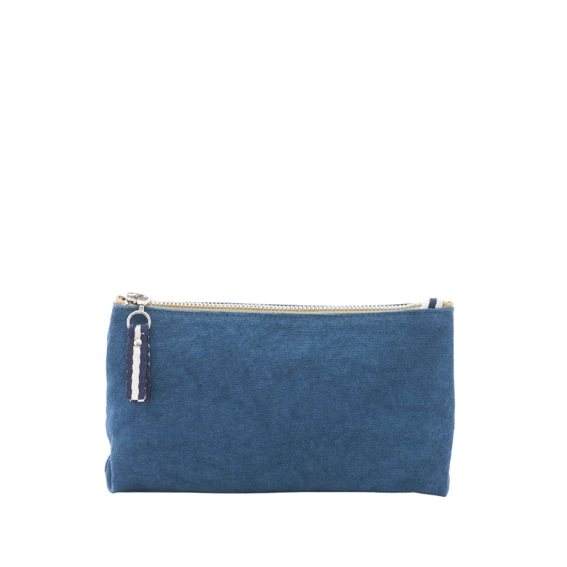 trousse coton bleu canard