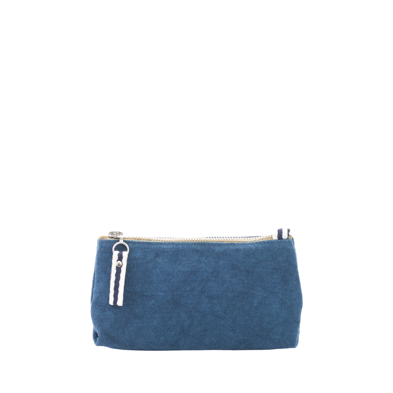 trousse coton bleu canard
