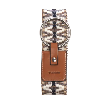 Ceinture duo galaxie colorée en coton et cuir naturel gold et boucle nickel