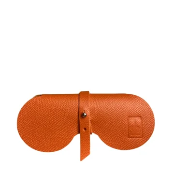 étui à lunettes en cuir de couleur bis