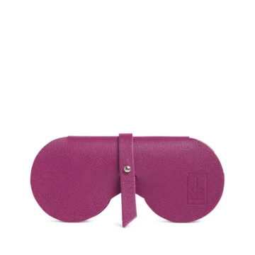 étui à lunettes en cuir vachette de couleur Aubergine