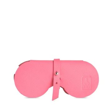 étui à lunettes en cuir vachette fushia