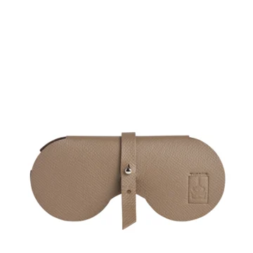 étui à lunettes en cuir vachette taupe
