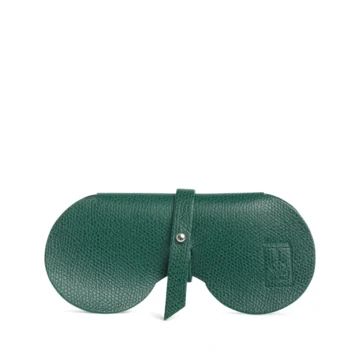 étui à lunettes en cuir vachette vert foncé