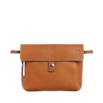 pochette amovible en cuir naturel gold