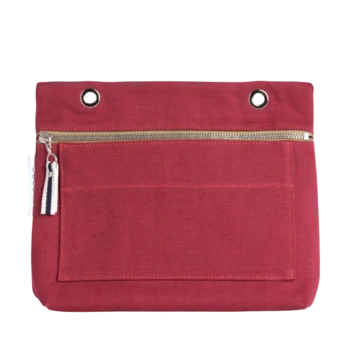 Grande pochette modulable en coton framboise avec une poche devant