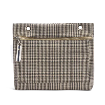 Grande pochette modulable en polyester prince de Galles avec une poche devant