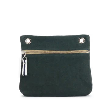 pochette yole en coton vert foret