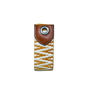 sangle en coton coloré et cuir gold avec oeillets