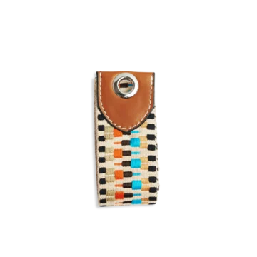 sangle en coton coloré et cuir gold avec oeillets