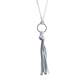 bijou sautoir en cuir vert d'eau