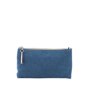 trousse coton bleu canard