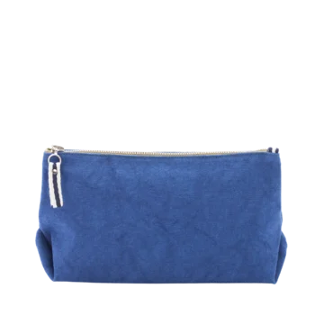 trousse pochette coton bleu roi