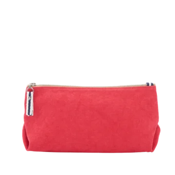 trousse pochette coton rouge