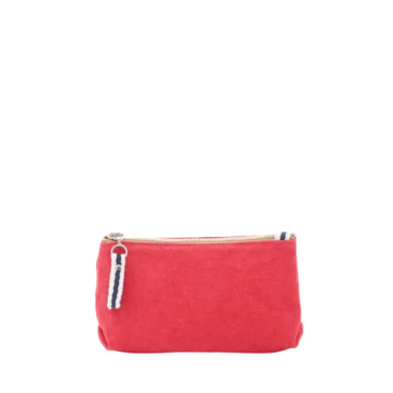 trousse pochette coton rouge