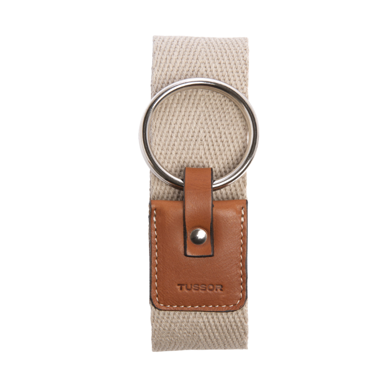 Ceinture duo herringbone colorée en coton et cuir naturel gold et boucle nickel