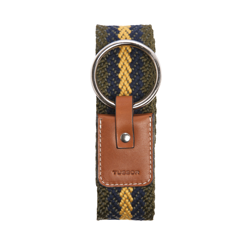 Ceinture duo tribal or colorée en coton et cuir naturel gold et boucle nickel