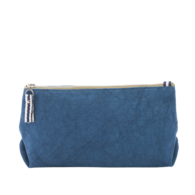 Trousse toile large Bleu canard