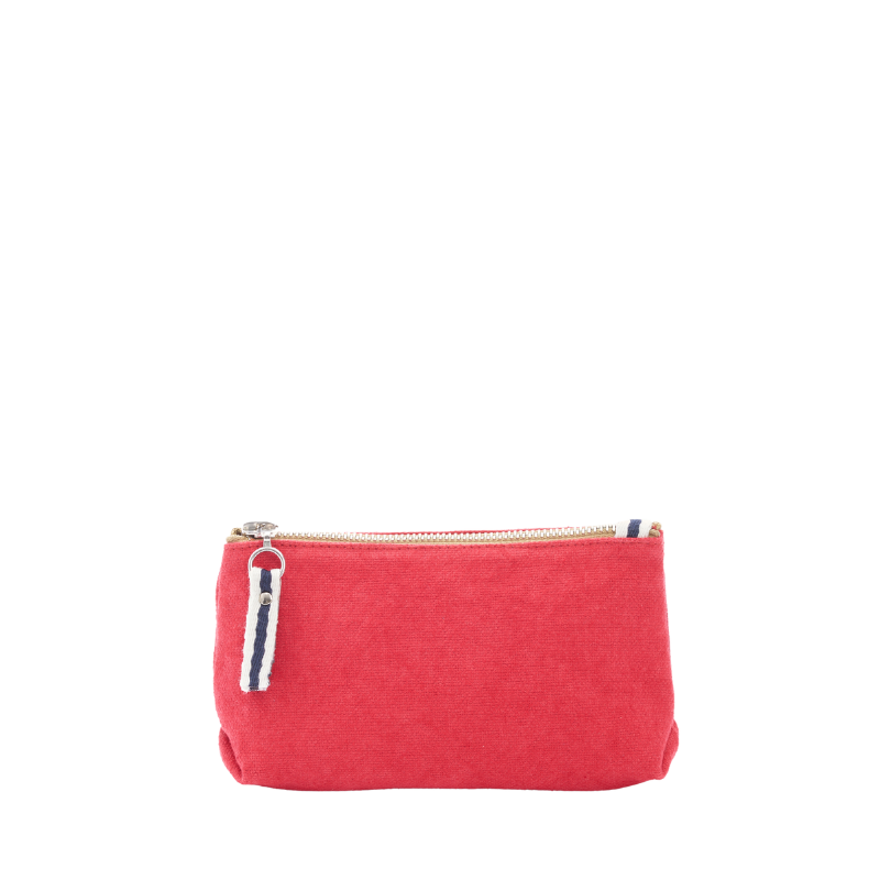 trousse pochette coton rouge
