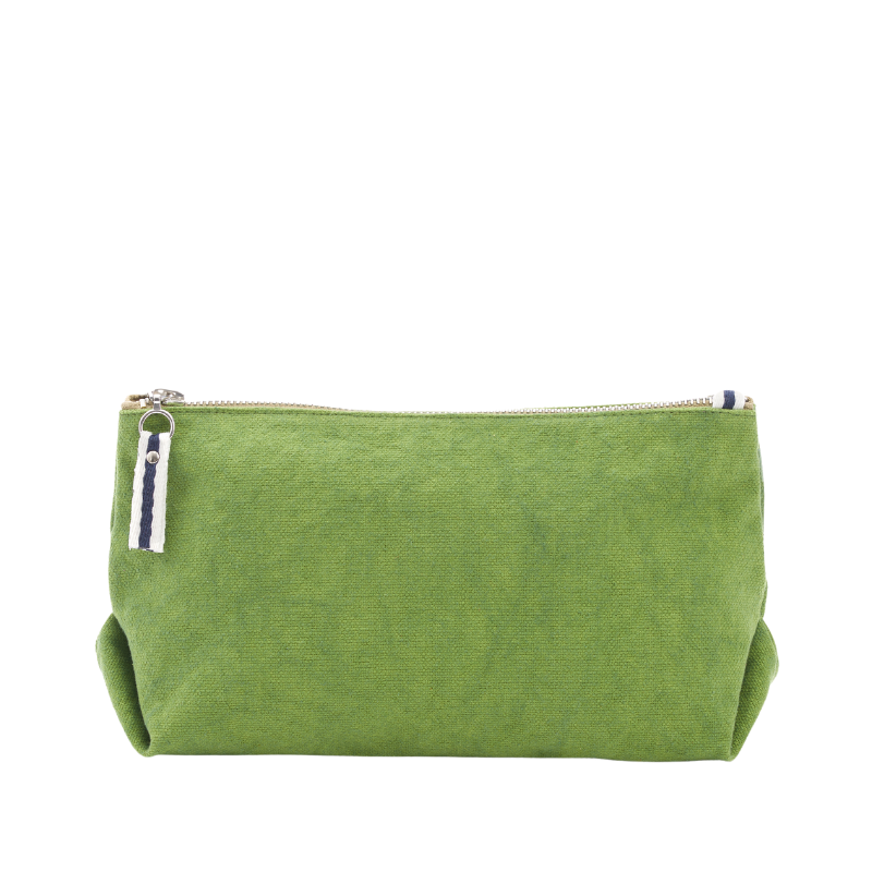 trousse pochette coton vert
