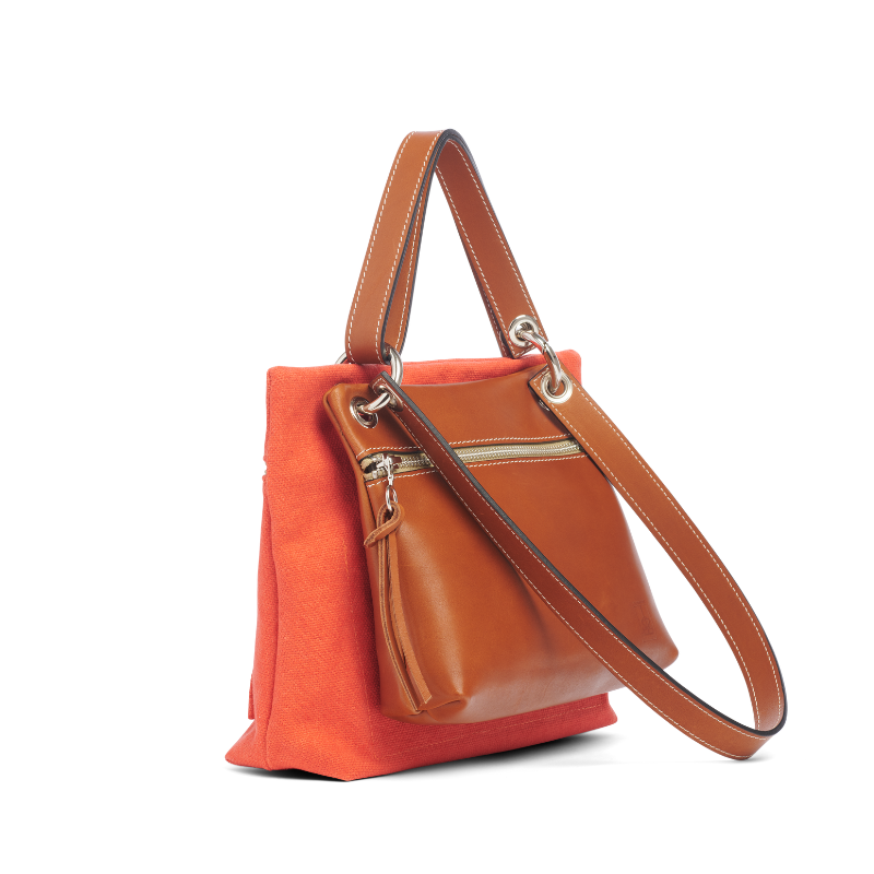 Equipier corail & yole cuir gold , Anse cuir